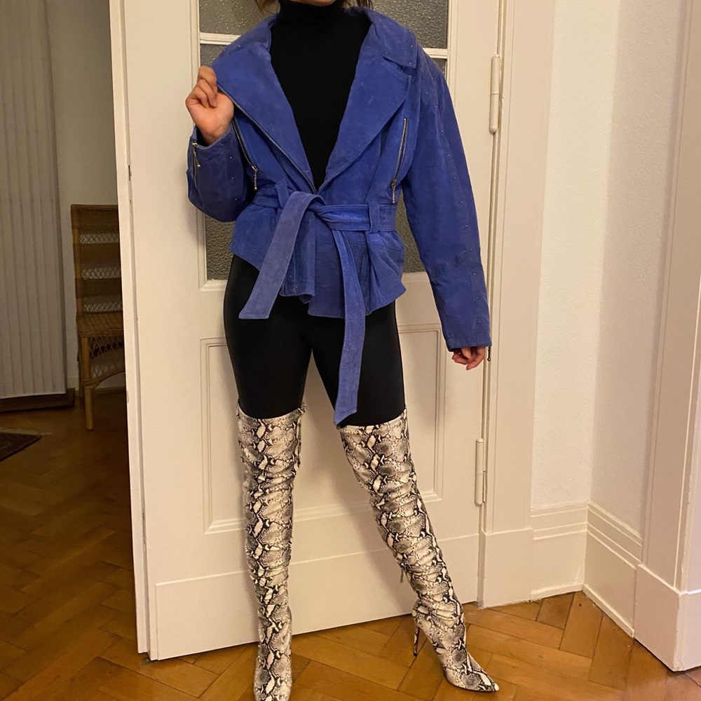 Vintage 60s Blue Suede Jacket